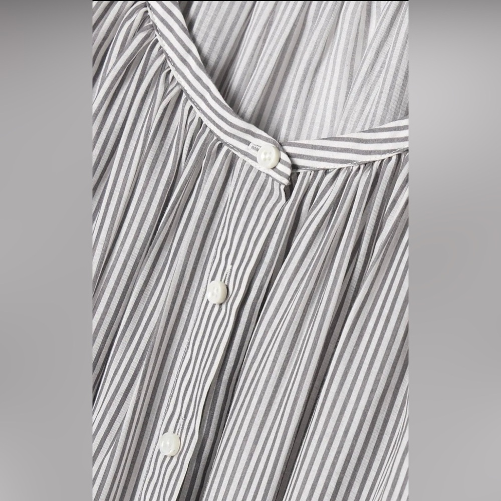 DÔEN Juno Belted Striped Brighton Midi Dress, Puff Sleeve, Cottagecore, Belt, XS - Picture 4 of 15